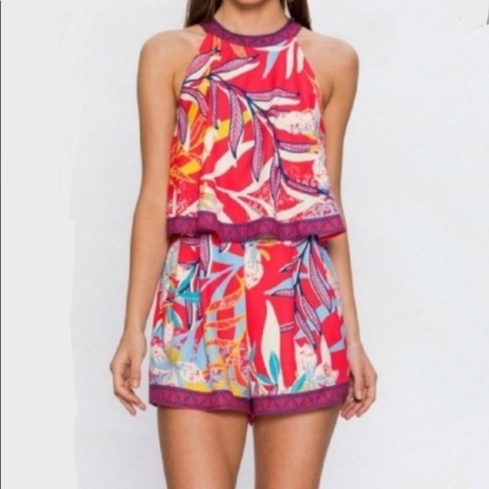 Bright colorful romper, worn once